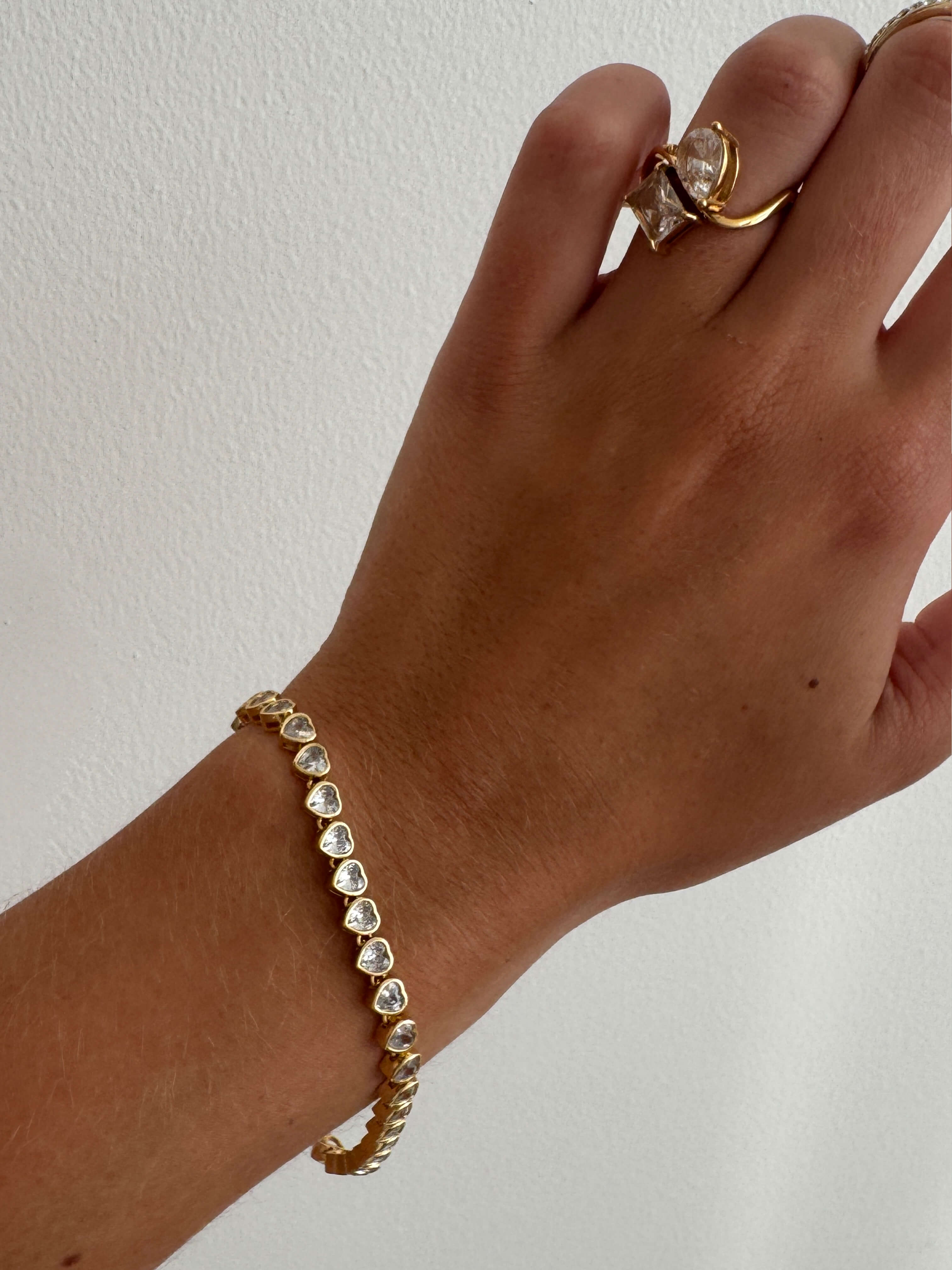 Arabella Heart Tennis Bracelet - ZEYA