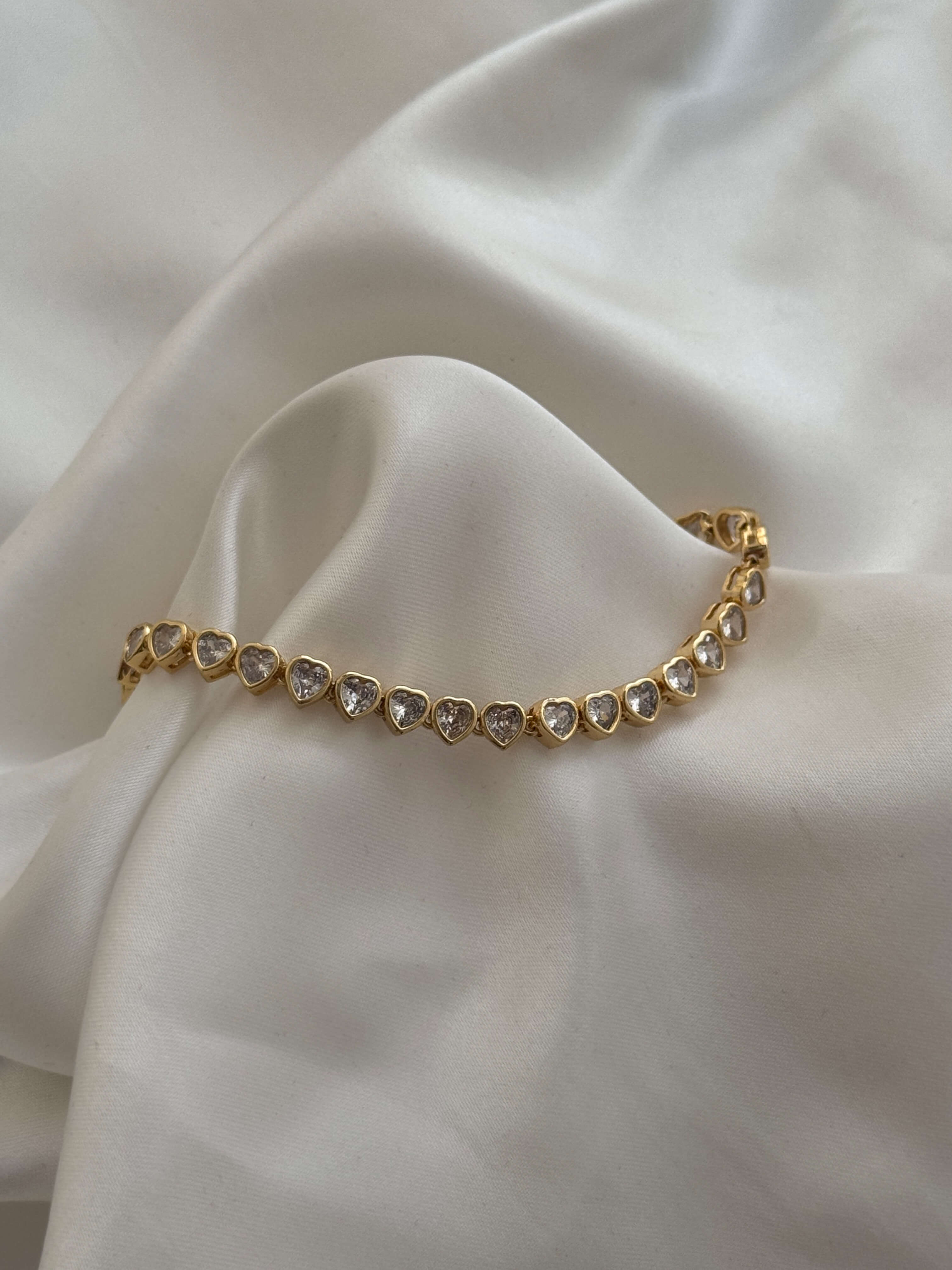 Arabella Heart Tennis Bracelet - ZEYA
