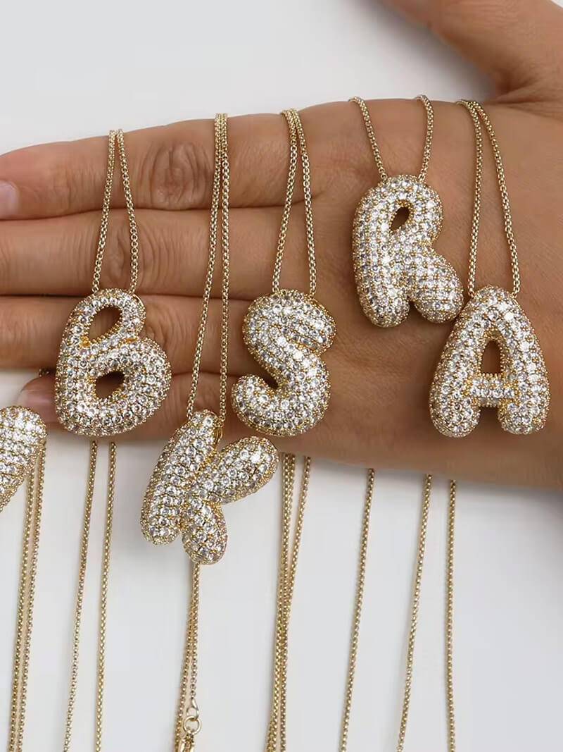 Pavé Letter Necklace Jewelry