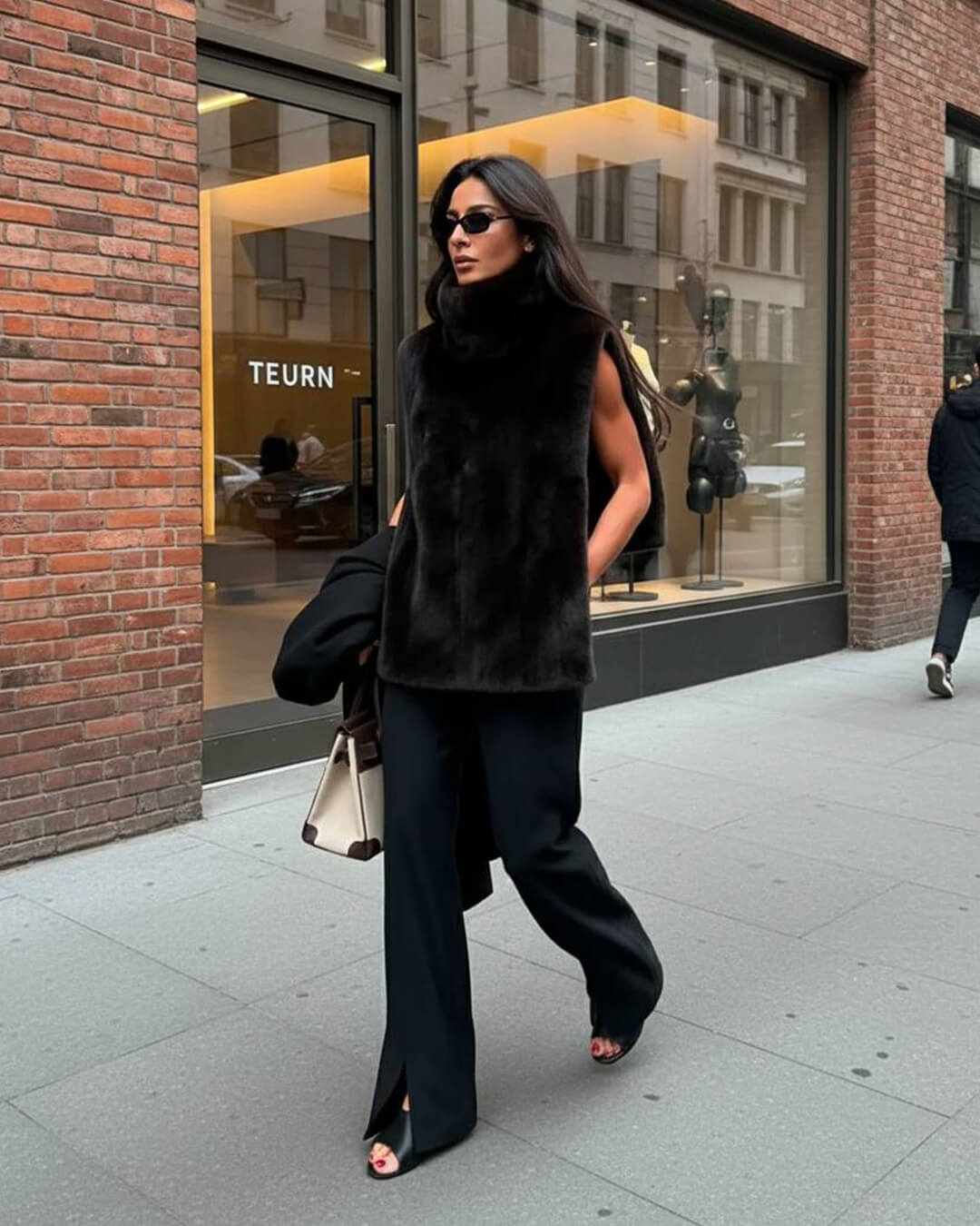 Carina Faux Fur Turtleneck Vest