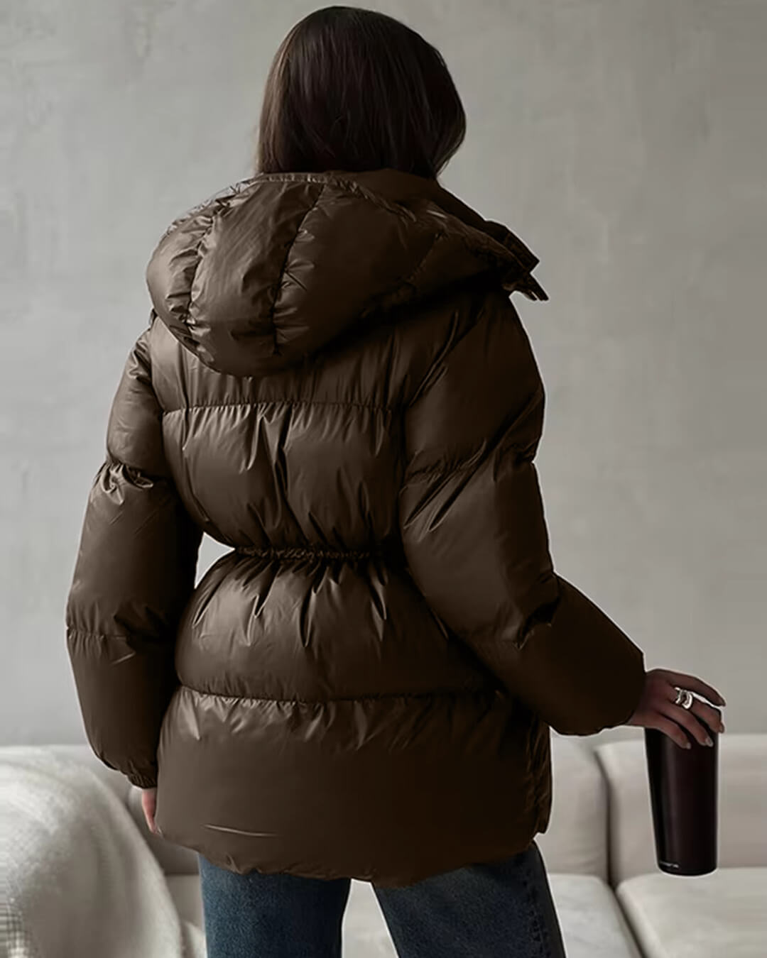 ZEYA - Elaine Drawstring Hooded Puffer Coat