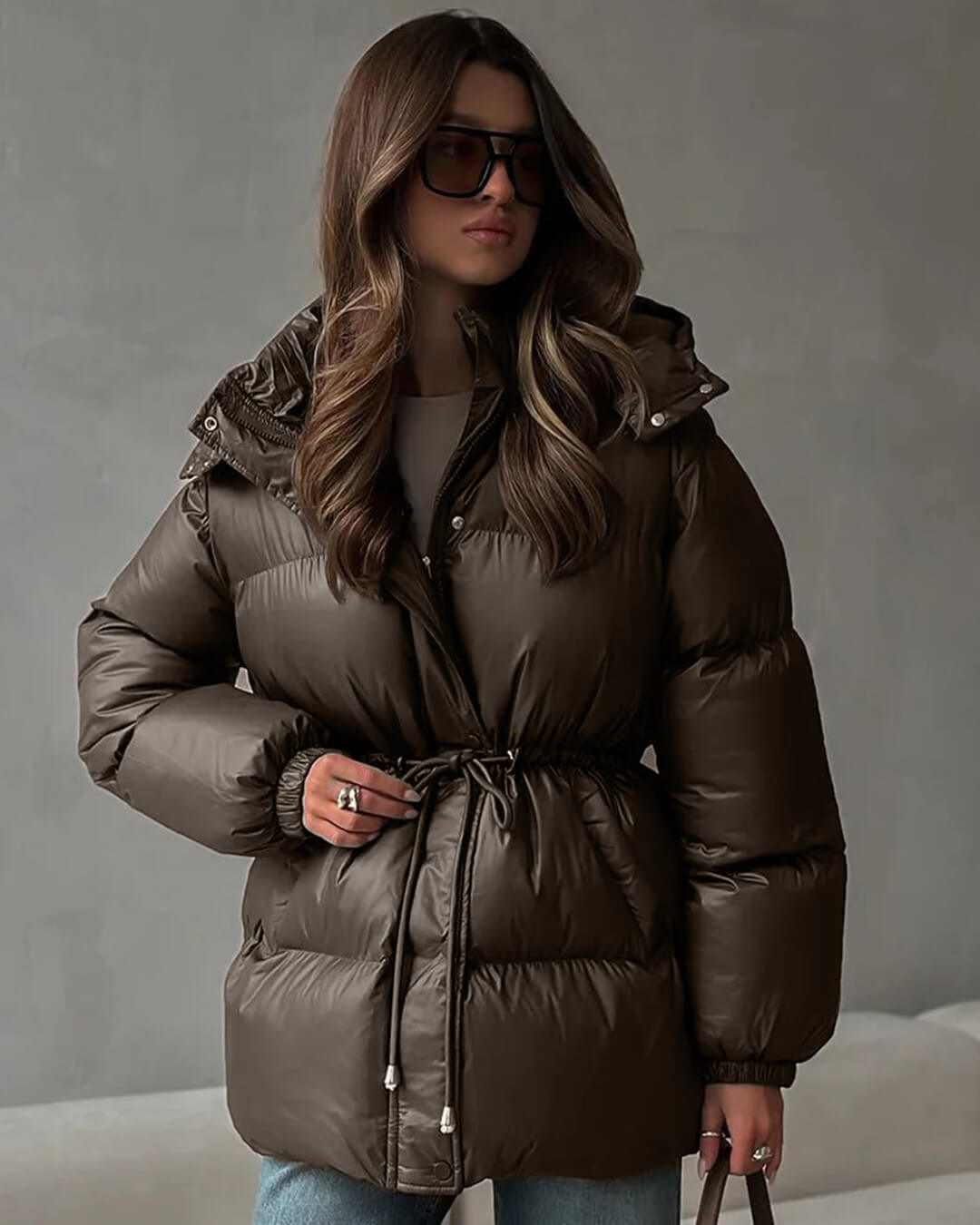 ZEYA - Elaine Drawstring Hooded Puffer Coat