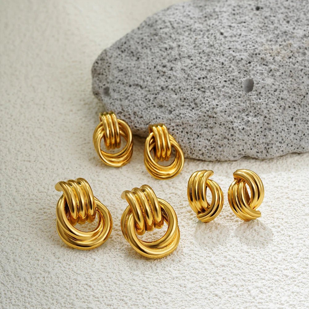 ZEYA - Emily Earrings - 18K Gold Plated Multilayer Circle Drop Earrings for Women