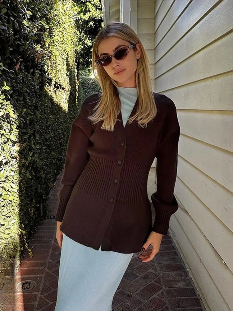 ZEYA - Henna Waisted V - Neck Cardigan