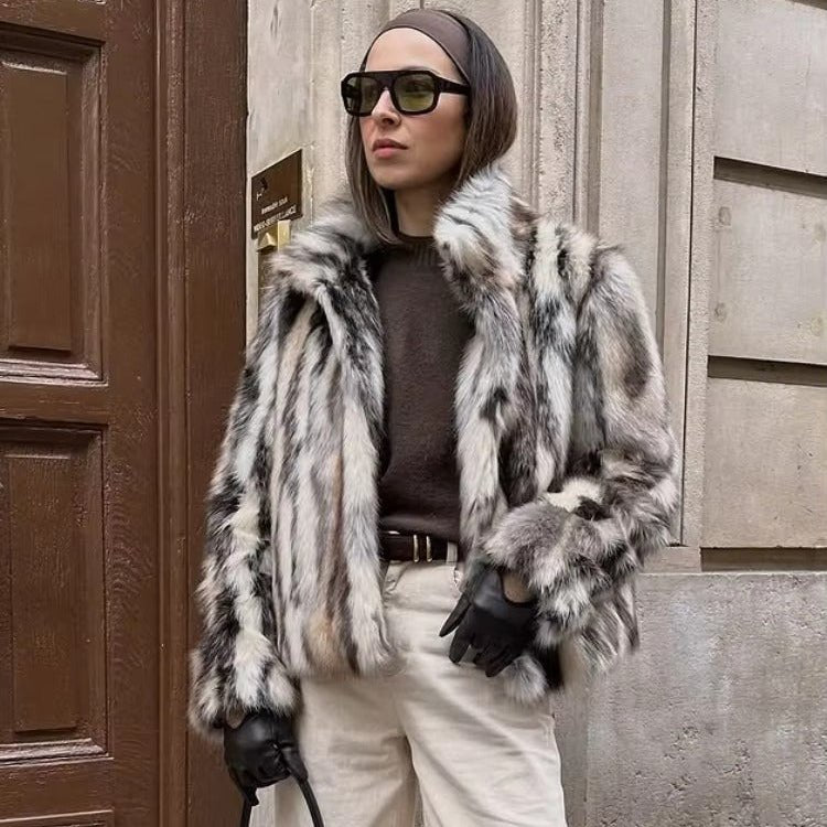 ZEYA - Jordy Leopard Faux Fur Coat